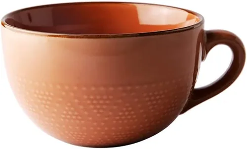 Miniatura 2 de Colias Wing Taza de café de cerámica con diseño de relieve de puntos de la serie clásica de 24 onzas, taza de viaje, beige, verde, amarillo, rosa