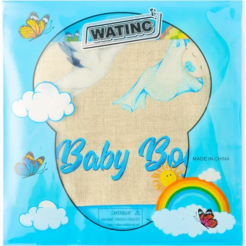 Miniatura 6 de WATINC Bandera de jardín de bienvenida a casa de bebé niño de arpillera para baby shower niño, entrega especial, bandera de casa de doble cara