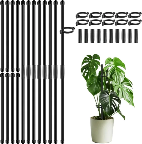 Miniatura 12 de 20 estacas de soporte para plantas de 17 pulgadas, palos de orquídea de jardín de SupKing extendidos a 3 pies, 4 pies y 5 pies, postes para plantas