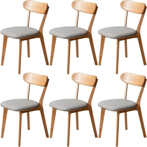 Miniatura 9 de Sillas de comedor 100% de madera de roble macizo, sillas de comedor modernas de mediados de siglo con cojín tapizado, sillas de cocina, comedor