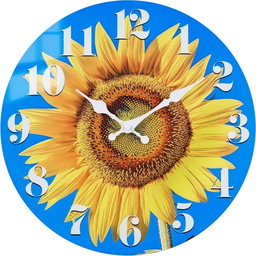 Miniatura 11 de Reloj de pared decorativo para baño, estilo rústico, impermeable, de cristal, para baño, piscina, jardín (12 pulgadas, azul)