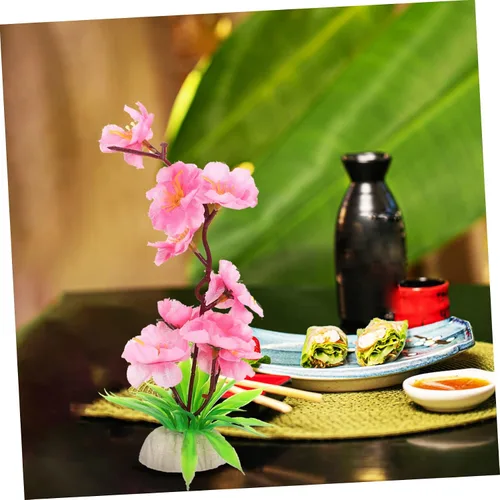 Miniatura 2 de 5 sets Exquisito plato de flores japonesas para sushi decorativo frío plato flor adorno flor falsa decoración 2 piezas x 5