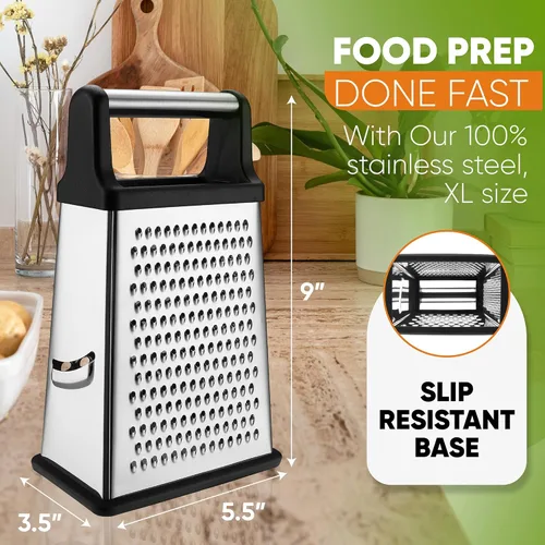 Miniatura 5 de Spring Chef Professional XL - Juego de rallador de caja y raspador de banco, color negro