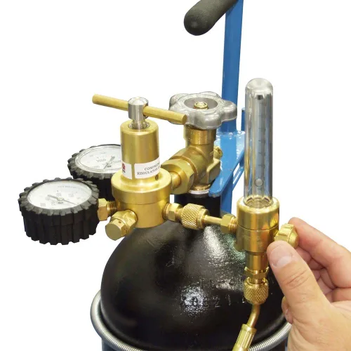 Miniatura 5 de Uniweld UNF3 Indicador de flujo de nitrógeno con conexión de entrada hembra de 1/4 pulg. y conexión de salida macho de 1/4 pulg.