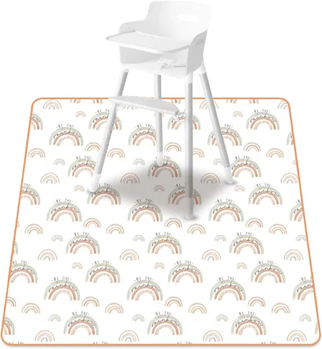 Miniatura 9 de Tapete de salpicaduras para debajo de la silla alta, artes/manualidades, tapete lavable para derrames de bebé, impermeable, antideslizante, tapete