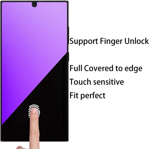 Miniatura 3 de Paquete de 2 protectores de pantalla de privacidad anti-azul para Samsung Galaxy S23 Ultra Anti-Spy Soft Gradient Film Support Finger Unlock 6.8