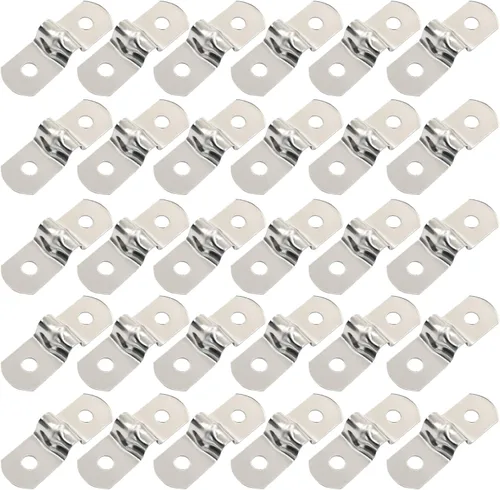 Miniatura 8 de 5 abrazaderas de conducto de 4 pulgadas con dos agujeros, correa rígida de acero inoxidable M100 para tubería de metal en U, soporte de correa