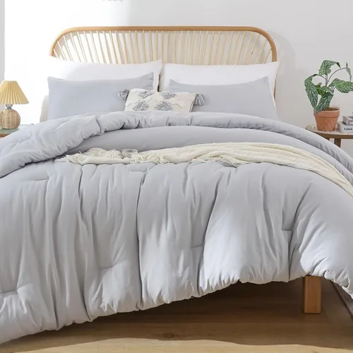 Miniatura 15 de ROSGONIA Edredón tamaño completo para niñas, niños y adolescentes, blanco, 3 piezas (1 edredón bohemio y 2 fundas de almohada), juego de ropa