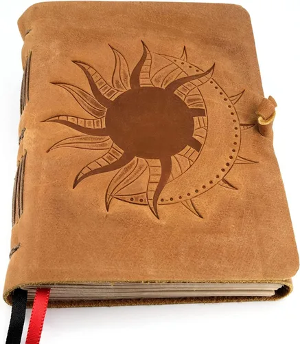 Diario de cuero con páginas forradas, diseño encuadernado en piel para mujeres y hombres (5 x 7 pulgadas), cuaderno forrado con hojas con líneas