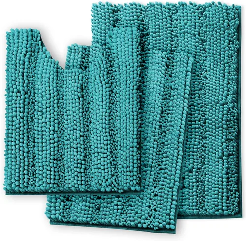 Miniatura 21 de Clara Clark Tapetes para baño de felpilla, tapetes de baño de felpa ultra suaves, lavables a máquina, con parte trasera antideslizante, 44 x 26 Negro