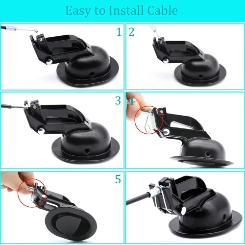 Miniatura 6 de ttmagic Reemplazo universal de mango reclinable de plástico con cable (longitud del cable expuesto 4.9 pulgadas, longitud total 31 pulgadas) y mango