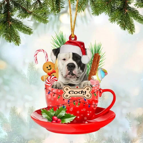 Miniatura 73 de NAZENTI Adorno personalizado de Alaskan Malamute en taza roja, adorno de Navidad personalizado para perros amantes de las mascotas, colgante