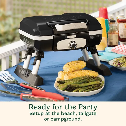 Miniatura 3 de Parrilla de gas portátil Cuisinart Petit Gourmet, Mesa, Negro