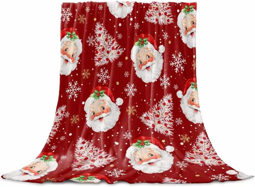 Miniatura 50 de Mantas de Tiro de Muñeco de Nieve de Navidad, Manta de Vellón Suave de Vacaciones de Invierno Decorativa para Hogar Sofá Sillón Silla Sala de Estar