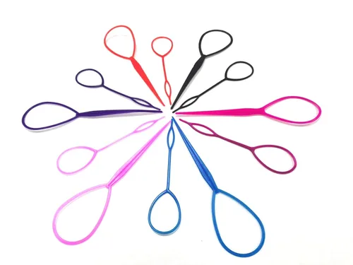 Miniatura 3 de Pinza para el cabello, 12 piezas de plástico Magic Topsy accesorios para trenzar el cabello, lazo de herramienta de trenza francesa para peinar