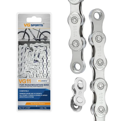 Miniatura 26 de VG SPORTS Cadenas de bicicleta de 6/7/8/9/10/11 velocidades, cadenas de bicicleta ligeras semihuecas/huecas para bicicleta de carretera/MTB/BMX