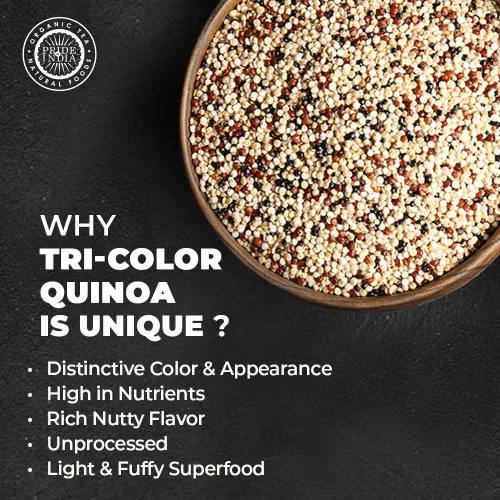 Miniatura 4 de Pride Of India - Quinoa real boliviana natural de tres colores - Tarro de grano entero rico en proteínas, tarro de 3 libras