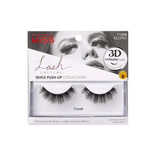 Miniatura 9 de KISS Pestañas postizas Triple Push-Up, 'Babydoll', de 0.47 a 0.55 pulgadas, incluye 4 pares de pestañas postizas, fáciles de aplicar, racimos