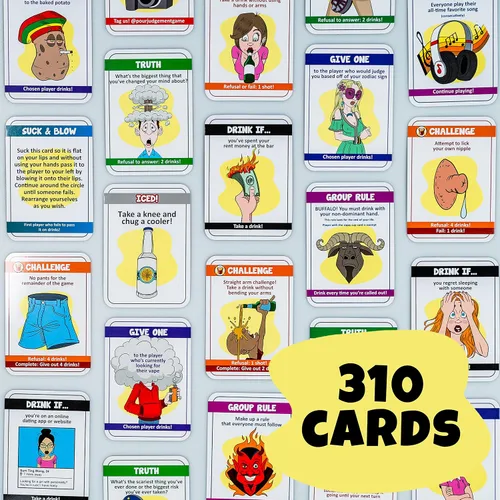 Miniatura 4 de Juegos de beber para adultos para fiestas 310 tarjetas incluidas