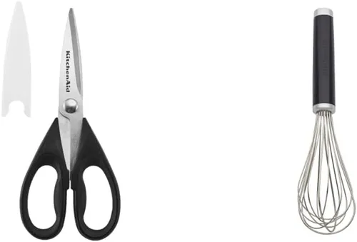 Miniatura 13 de KitchenAid Tijeras multiusos con funda protectora, pinzas de acero inoxidable de 8.72 pulgadas, color rojo y silicona, 10.26 pulgadas, rojo