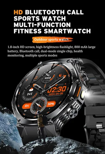 Miniatura 2 de Fitness Smart Watch for Men Women, Bluetooth Calling & 1.8" AMOLED, SpO2/Heart Rate/Sleep Tracker, 100+ Workout Modes, IP67 Waterproof, 7+Day Black