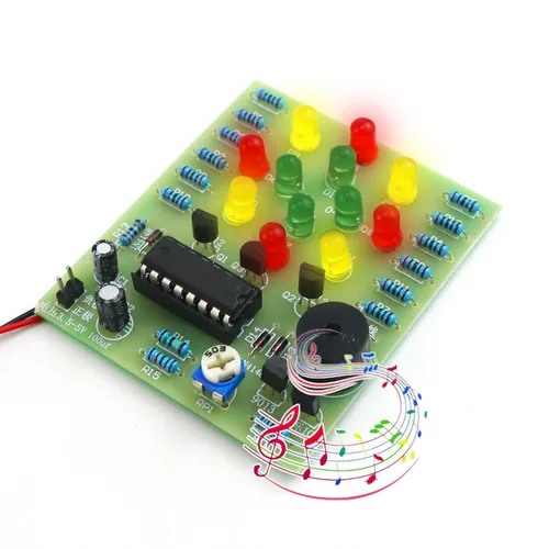 Miniatura 5 de Kit de práctica de soldadura DIY a Alice Music RGY Circular Flash LED Kit de circuito enchufable Kit de soldadura para principiantes (10MHCD2)