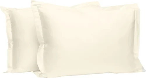 Miniatura 48 de Pizuna Juego de 2 fundas de almohada de 100 % algodón puro, tamaño estándar, color blanco, lujosas fundas de almohada de 400 hilos de satén