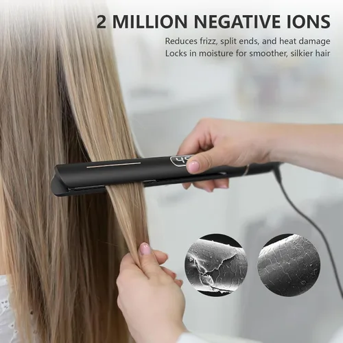 Miniatura 2 de IFNOT Plancha plana 2 en 1, iones negativos de cerámica para alisar el cabello de las mujeres, cabello sin encrespamiento, calentamiento rápido