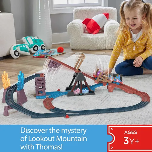 Miniatura 4 de Thomas & Friends Juego de tren de juguete motorizado Crystal Caves Adventure con Thomas, puente basculante y 8 pies de pista para niños en edad