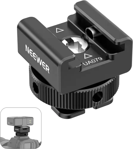 Miniatura 6 de Neewer Paquete de dos (2) adaptadores de montaje Pro duraderos de 1/4 pulgadas para tornillo de trípode a zapata caliente flash