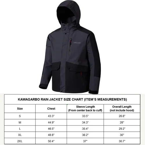 Miniatura 5 de KAWAGARBO Chaqueta impermeable resistente al viento transpirable para hombre, para pesca, senderismo, caza
