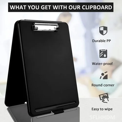 Miniatura 7 de Portapapeles con almacenamiento, portapapeles de almacenamiento con clip, portapapeles plegables para enfermeras, para papeles de 8.5x11, estuches