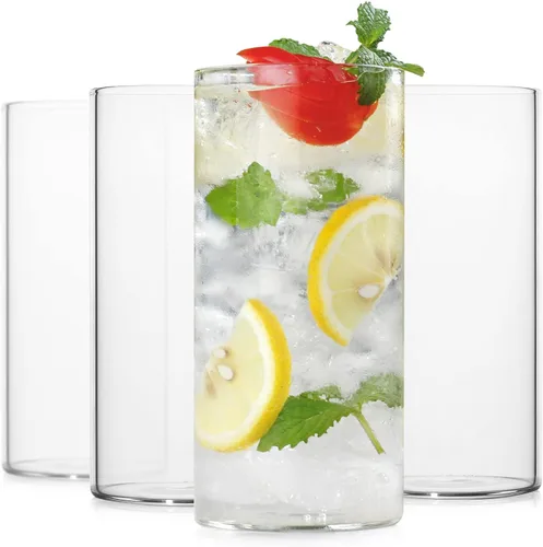 Miniatura 12 de LUXU Vasos para beber de 12 onzas, juego de 4 vasos altos finos, cristalería de bar elegante para agua, jugo, cerveza, bebidas y cócteles y bebidas