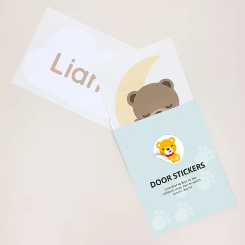 Miniatura 5 de Calcomanías de puerta personalizadas para habitación de niños, calcomanías de pared con nombre personalizado para decoración de habitación de bebés