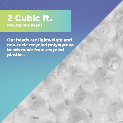 Miniatura 2 de Bean Products Cuentas de repuesto para puf, cuentas de relleno de poliestireno 100% recicladas para un apoyo duradero, granos de relleno