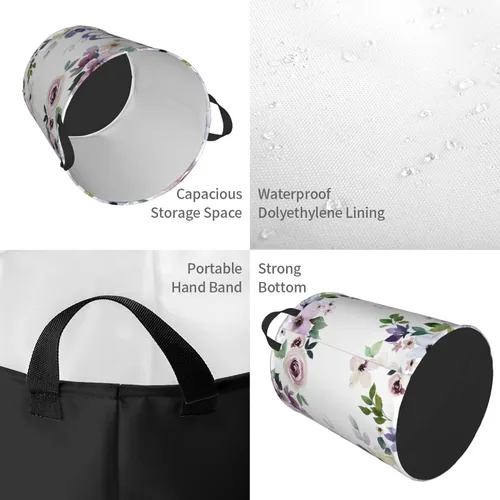 Miniatura 4 de Cesta de lavandería plegable para dormitorio, cesta de baño con asa