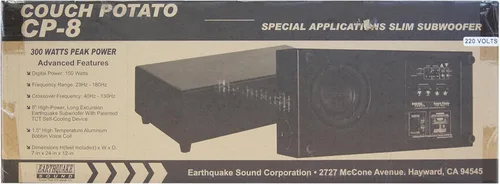 Miniatura 7 de Earthquake Sound CP-8 Couch Potato - Subwoofer delgado de cine en casa de 8 pulgadas con alimentación de pico de 300 W con diseño de carcasa
