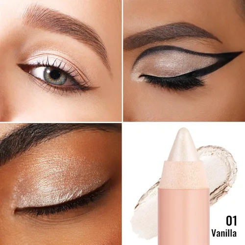 Miniatura 4 de Oulac Twist-Up Sombra de Ojos Brillante en Barra – Maquillaje de Ojos Vegano y Libre de Crueldad con Textura Cremoso y Mezclable, Resistente al 01