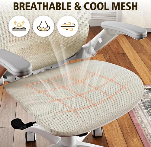 Miniatura 9 de GABRYLLY Silla de oficina ergonómica, Silla de escritorio de casa de respaldo alto con reposacabezas, brazos abatibles, bloqueo de inclinación