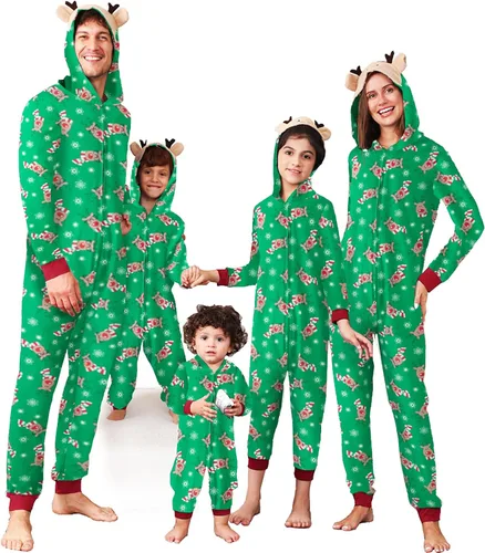 Miniatura 14 de OAKFashion Conjuntos de Pijamas Familiares de Navidad, Pijamas Familiares a Juego de Navidad Ropa de Dormir Pjs