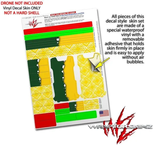 Miniatura 4 de Skin Wrap 2 Pack para DJI Ryze Tello Drone Ripped colores verde, amarillo Drone No Incluidas