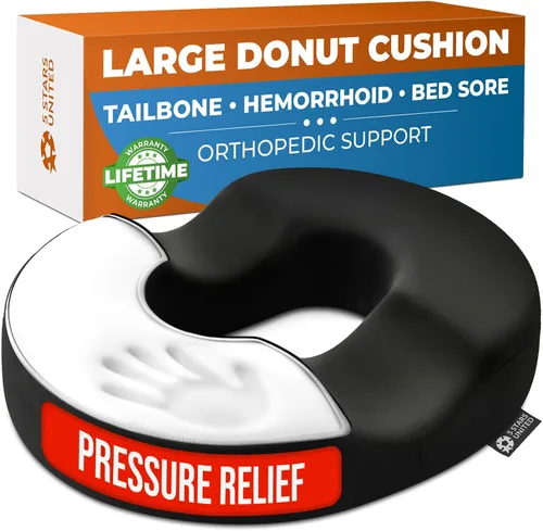 Miniatura 11 de 5 STARS UNITED Cojín de Donut para Hemorroides y Coxis – Cojín Grande para Alivio del Dolor – Coxis, Próstata, Ciática, Suelo Pélvico, Úlceras por