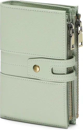 Miniatura 12 de GAEKEAO - Cartera pequeña para mujer de cuero con bloqueo RFID, cartera de tres cuerpos, tarjetero para tarjetas de crédito, tarjetero con ventana
