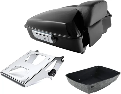 Miniatura 24 de TCT-MOTORPARTS Respaldo Negro Razor de 5.5" para Montaje en Maletero Compatible con Harley Trunk Road Street Glide King Glide 2014-2025 Tronco