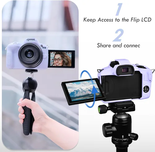 Miniatura 5 de Rieibi EOSR50 EOS R50 Estuche, Estuche Protector de Silicona Suave para Cámara Vlogging Canon EOS R50 EOSR50, Estuche de Agarre Ligero para Cuerpo