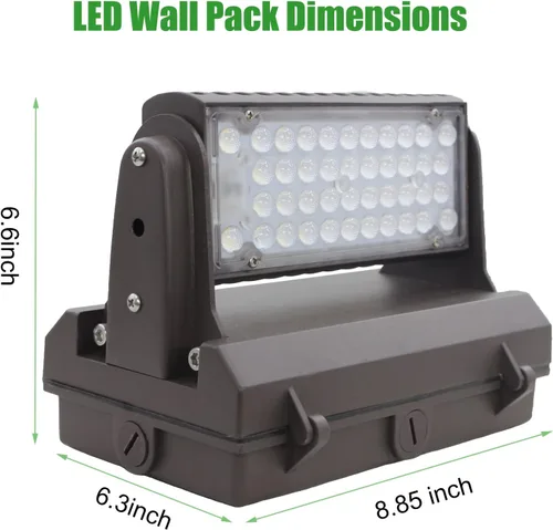Miniatura 7 de Paquete de luz LED giratoria de pared con fotocélula del anochecer al amanecer, 80W 11200LM 400-600W HPS/HID Equiv., 5000K luz diurna ETL