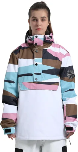 Miniatura 20 de GSOU SNOW - Chaqueta de esquí para mujer, abrigo de nieve, impermeable, cortavientos, chaqueta de snowboard, aislada, cálida, para invierno