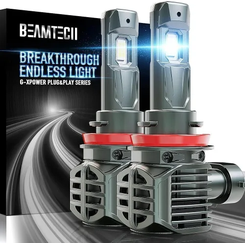 Miniatura 12 de BEAMTECH Bombillas 9005, chips G-XPower HB3 para luz antiniebla 500% más brillante 6500K xenón blanco, enchufe y uso, paquete de 2