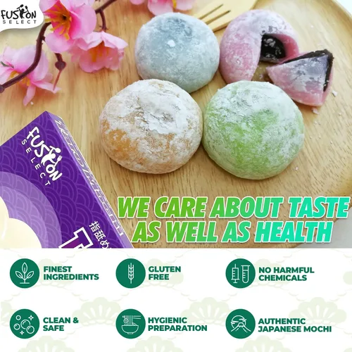 Miniatura 5 de Fusion Select Mochi Daifuku Snacks – Pasteles de arroz tradicionales japoneses con relleno – Postres dulces asiáticos saborizados para la familia