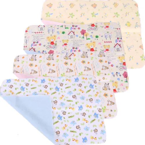 Miniatura 13 de Monvecle Almohadillas Cambiadores de Algodón Suave Impermeable para Bebé Lavables Reutilizables Forros de Pañales Tapetes, Oso-1 unidad Grande 39" x